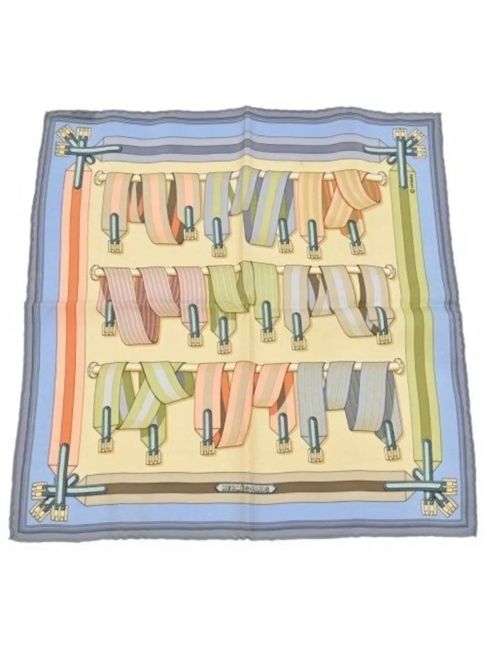 Hermes Bandana Scarf Blue